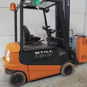 Carretilla elevadora eléctrica Still R60-20C del año 2000 en excelente estado (revisada). Capacidad de 2.000 kg, mástil tríplex y elevación de 6,90